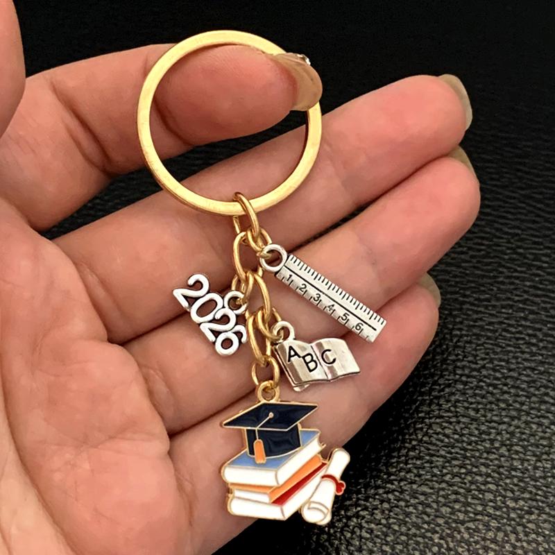 Graduation Gown Cap KeyChain Ring Student Women Jewelry Personalized Accessories Fashion Pendant Gifts Forever