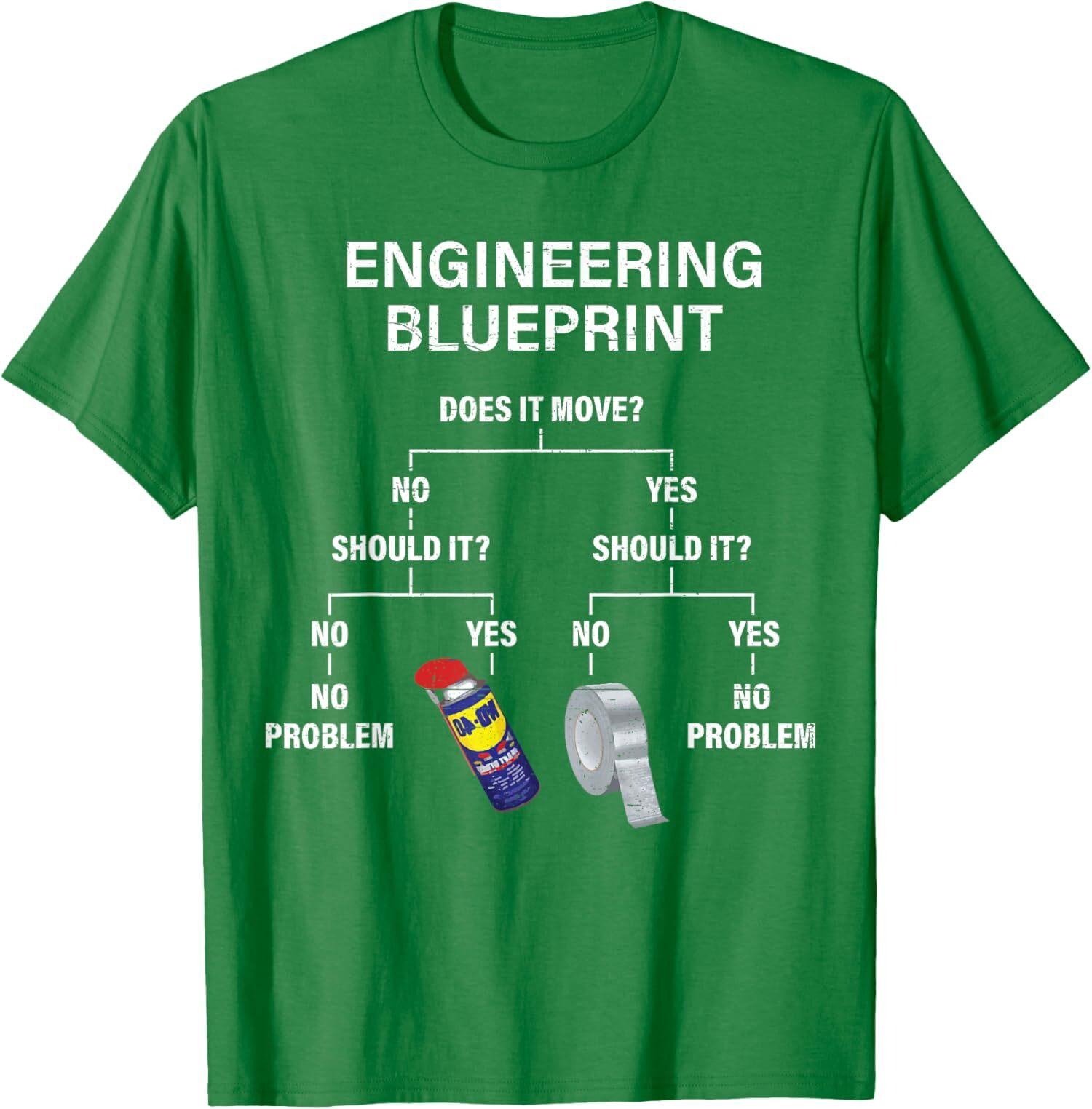 My Engineering Blueprint - Funny Engineer Design T-Shirt S разноцветный