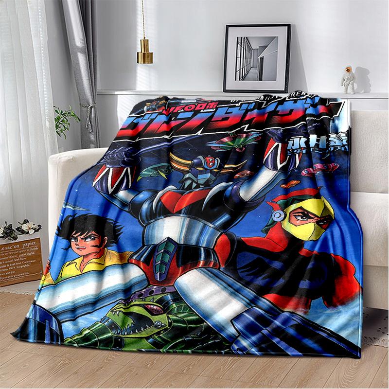 UFO Robot Grendizer Anime Cartoon Soft Plush Blanket,Flannel Blanket Throw Blanket for Living Room Bedroom Bed Sofa Picnic Kids