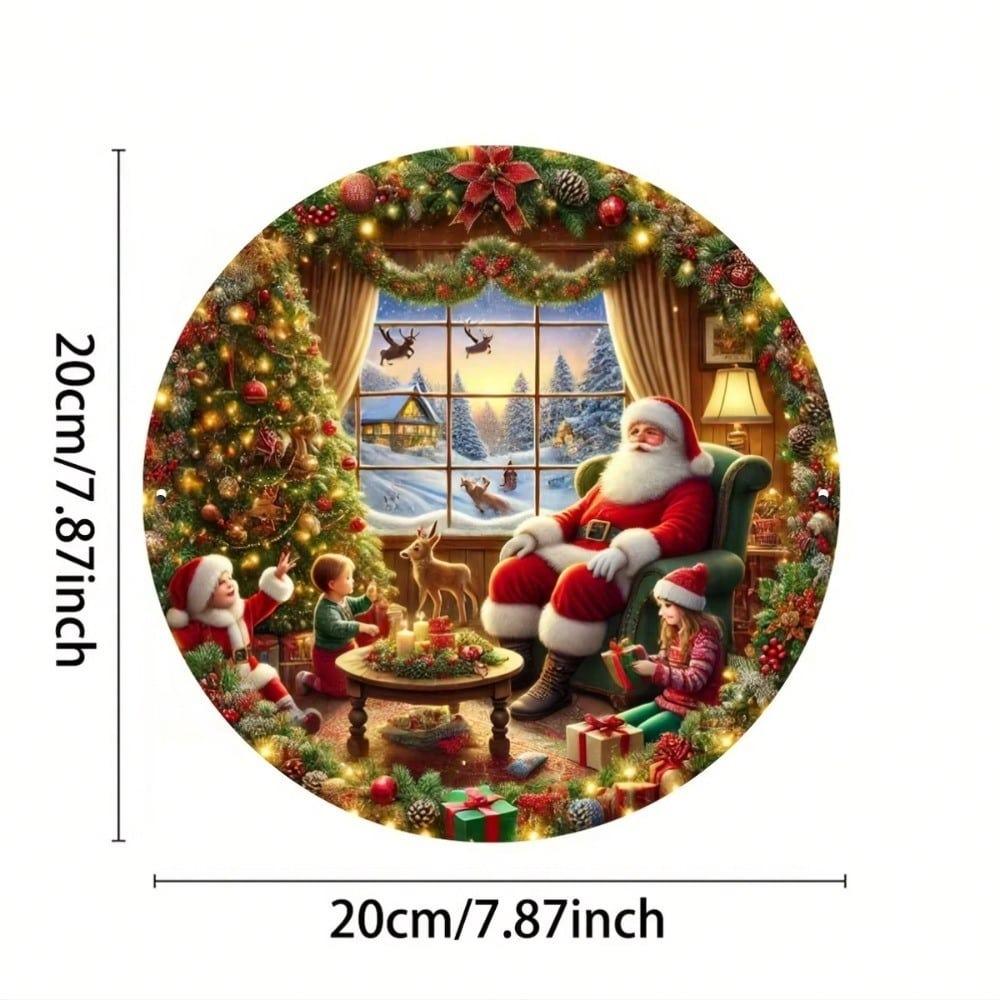 Christmas Santa Kids Metal Tin Sign Farmhouse Decor Holiday Gift Wall Art