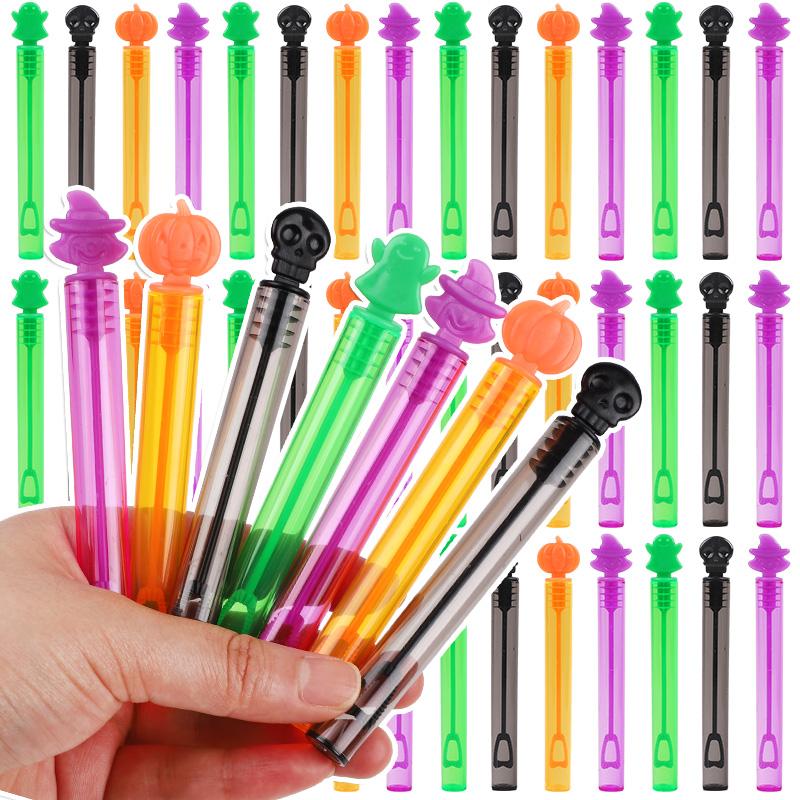 

12-36Pcs Halloween Bubble Soap Bottles Kids Trick or Treat Gift Toys Party Favors Pumpkin Ghost Design Empty Tube Wand No Bubble 12Pcs