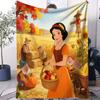Snow White and the Seven Dwarfs in the Lotus Pond Wonderland Print Blanket Suitable for Sofa Bed Travel Camping Office