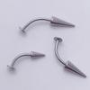 Titanium and Stainless Steel Curved Barbell with Cone and Ball for Eyebrow, Lip, and Navel Piercings
