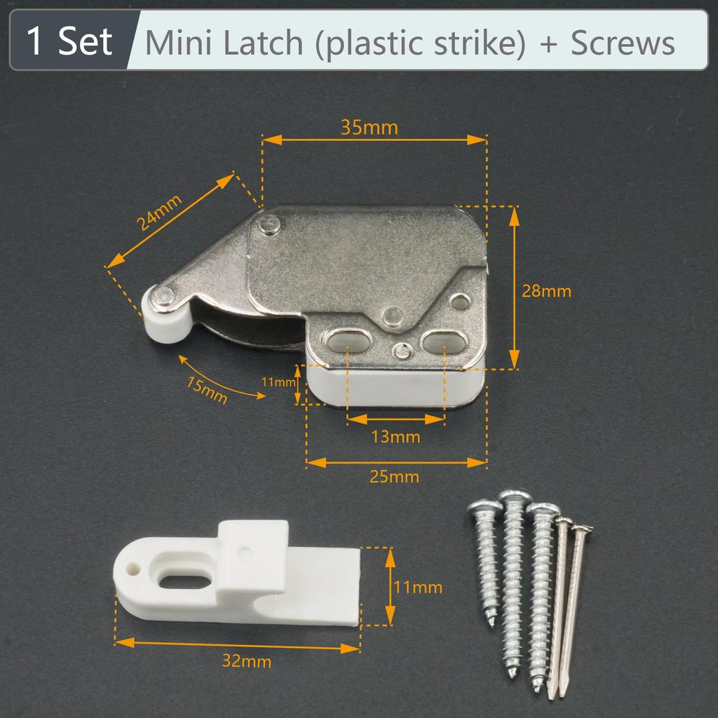 5/2/1 Sets Mini Latch Touch Latch Spring Push to Open Catch For Cabinet Handle-Less Doors