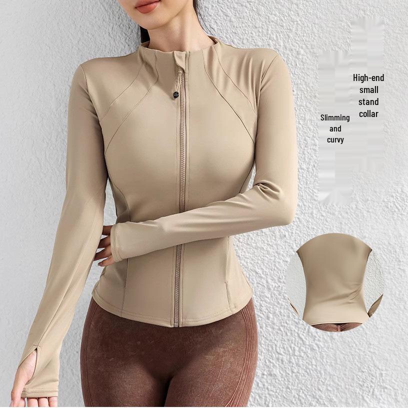 Spring/Summer Stand Collar Zipper Pocket Jacket: Sun Protection, Quick-Dry, High Elastic Fitness Wear