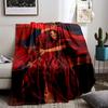 Woman In Flowing Red Dress for All Seasons Blanket Lunch Break Throw Gift