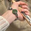 New Chinese Style Retro Beaded Bracelet Aesthetic Green  Bangle  Auspicious Occasions