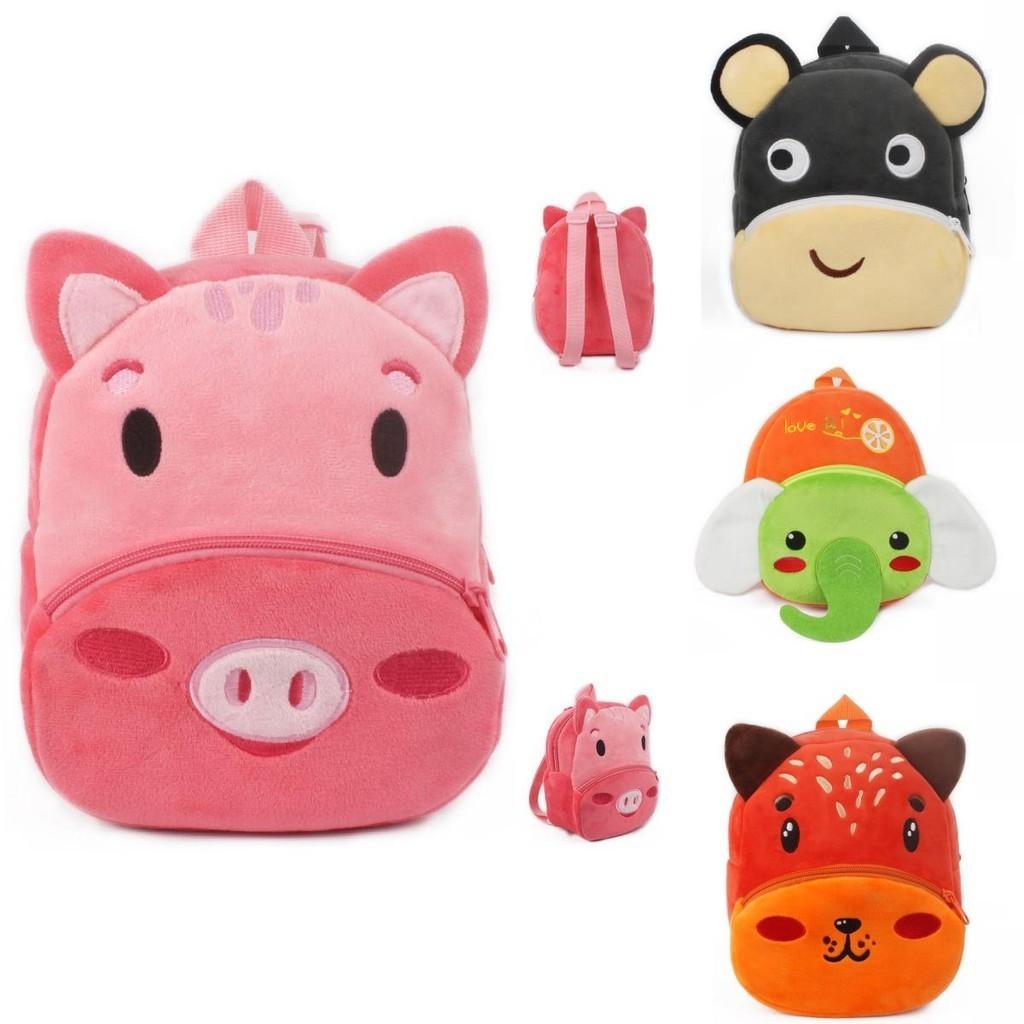 Cute Plush Toddler Kid Backpack With Cartoon Animal Pattern Comfortable For Boys And Girls!