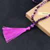 Handcrafted Bohemian Mala Chakra Beads Necklace with Tassel Stretchable Sweater Chain in Vibrant Colors for Meditation, Yoga - Jewelry