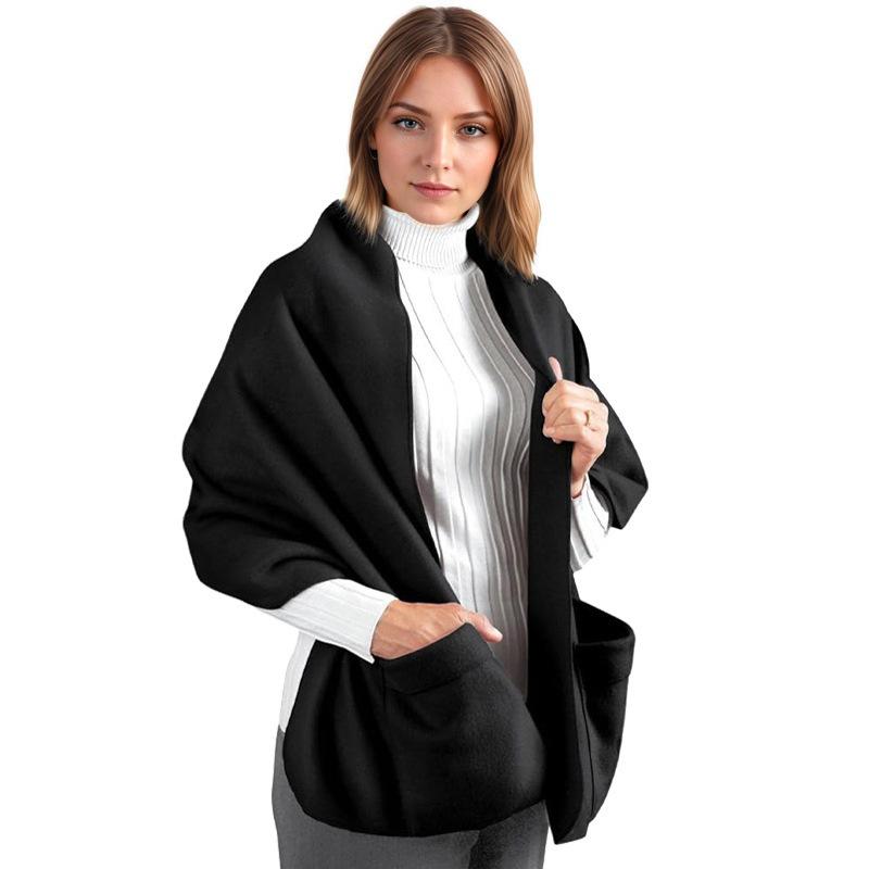 Unisex Koreanisch-Europäischer Stil Warmer Fleece Taschenschal Schal - Modischer Herbst/Winter Halswärmer Umhang