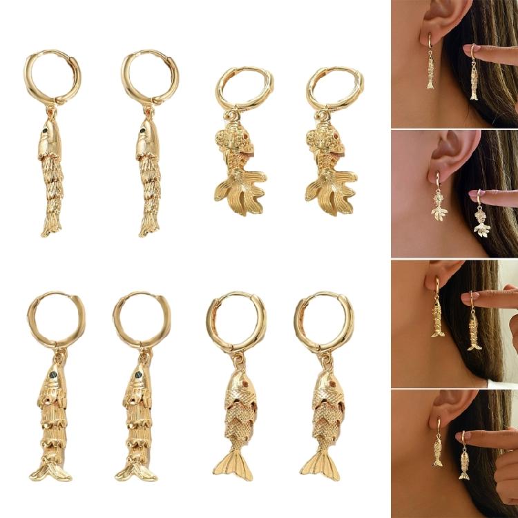 Exquisite Fish Earrings Sturdy Ear Rings Featuring Allergy Resistant Materials Suitable for Extended Wear At Gatherings