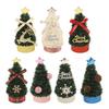 5 Inch Mini Christmas Tree Artificial Tabletop Christmas Tree Decorations with Star Tree Topper for Winter Fireplace Mantel Decor