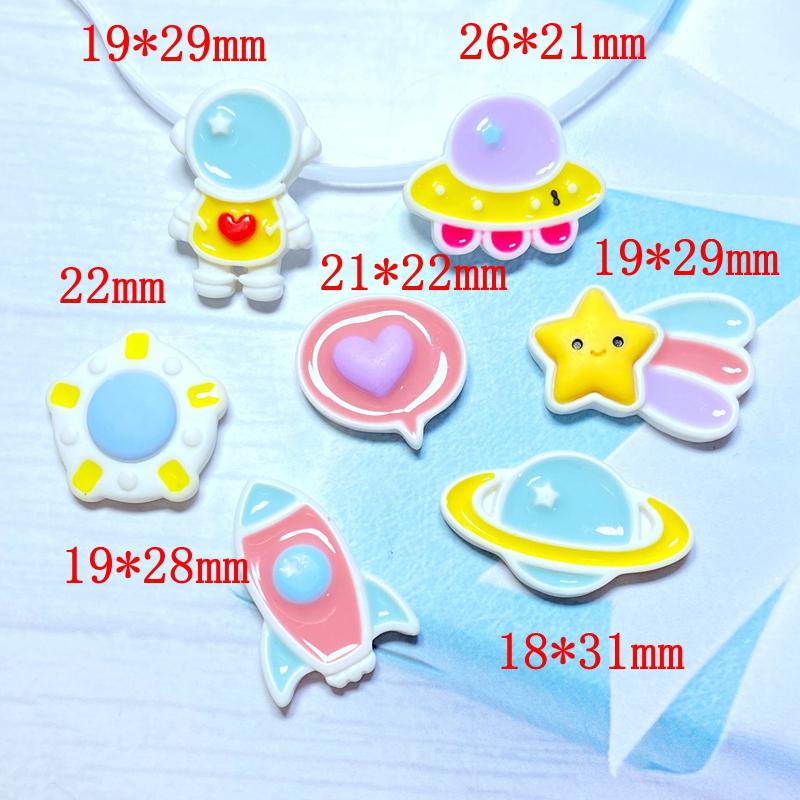 10Pcs New Cute Mini Space Series Flat Back Resin Cabochons Scrapbooking DIY Jewelry Craft Decoration Accessories