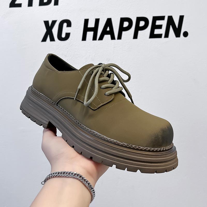 Martin boots men's platform heightening derby shoes retro old big head shoes men's lace-up short boots 24342-A