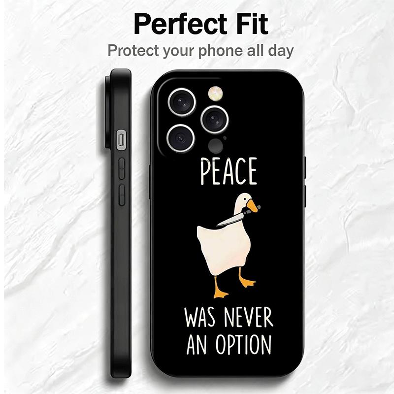 Funny Cartoon Goose Game Soft Phone Case for iPhone 16 16E 17 Air 15 Pro Max 14 Plus 13 Mini 11 12 7 Black Cover Back Shell
