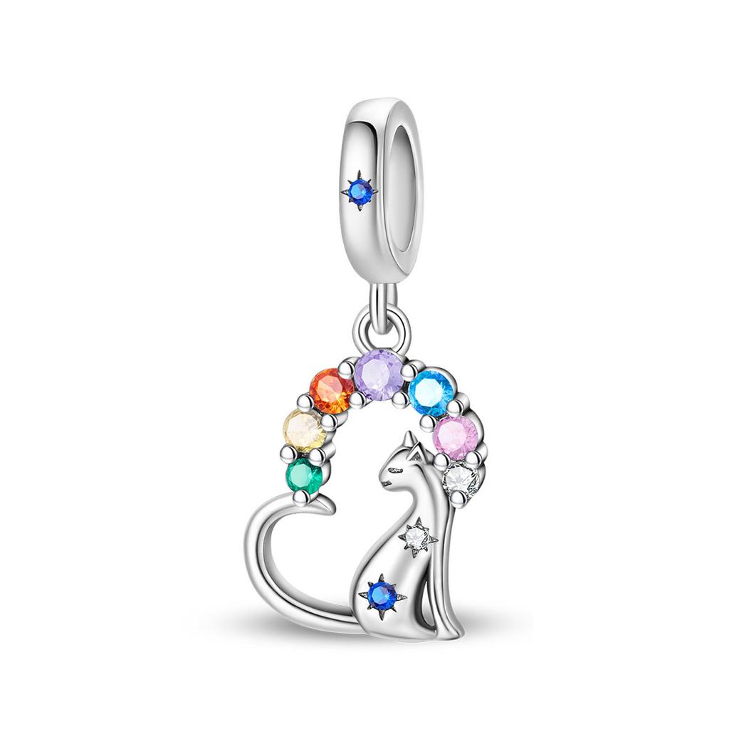 2026 Glamour Pendant Animal Baby Elephant Cat Swan Beaded DIY Jewelry Bracelet Accessories 925 Silver