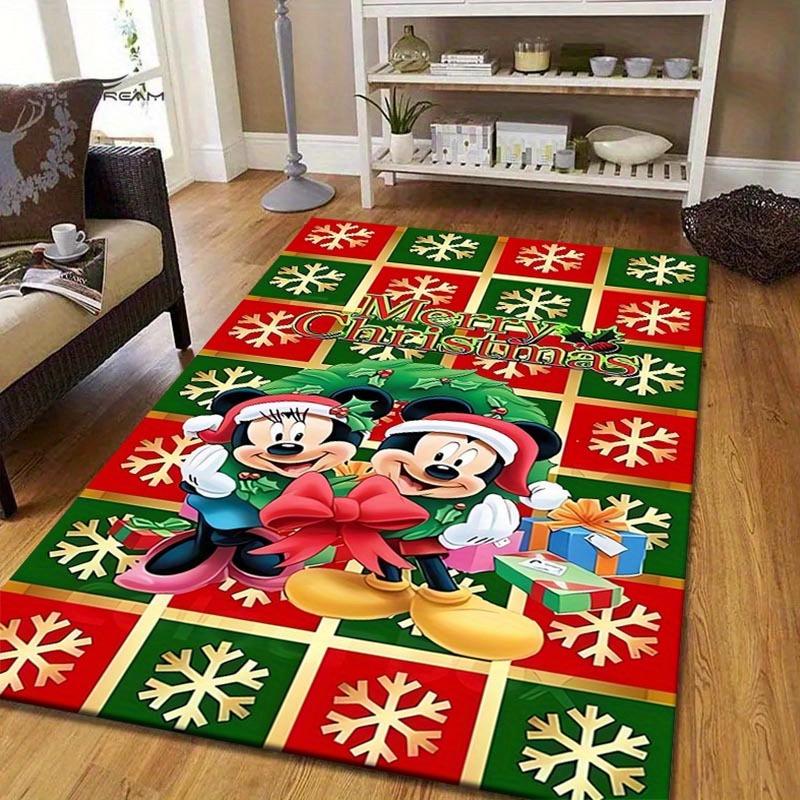 

1pc Disney Christmas Mickey Mouse Pattern Area Rug Soft Flannel Floor Mat for Living Room, Bedroom, Kitchen, Sofa Coffee Table Floor Mat 60cm by 90cm