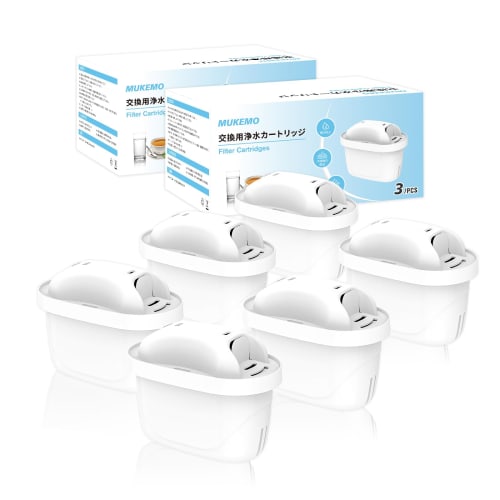 MUKEMO Replacement Filter Cartridges for Brita Water Purifiers (Brita Maxtra), High-Removal Filters, Set of 6