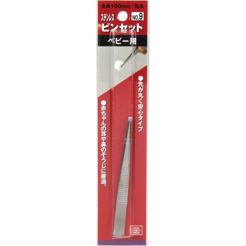 SK11 Tweezers for babies Round tip 100mm No.9