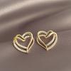 New Love Stud Earrings, Ladylike Elegant Double-layer Heart-shaped Jewelry, Sweet and Exquisite.