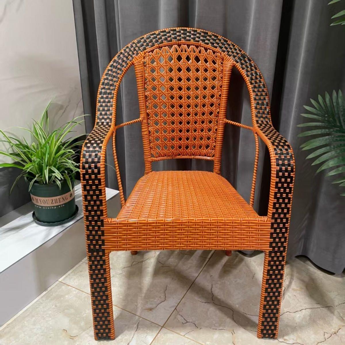 Очень толстое ручное плетение из ротанга, стул для балкона, террасы и отдыха на свежем воздухе