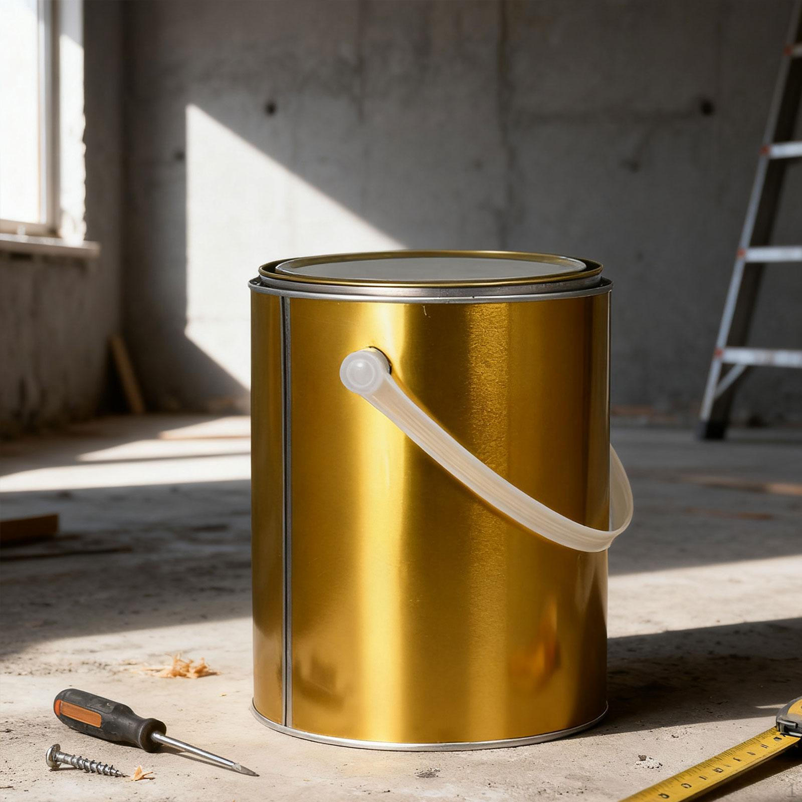 

Empty Paint Can Metal Multifunctional Iron Reusable with Lid Storage Container for DIY Art 4L