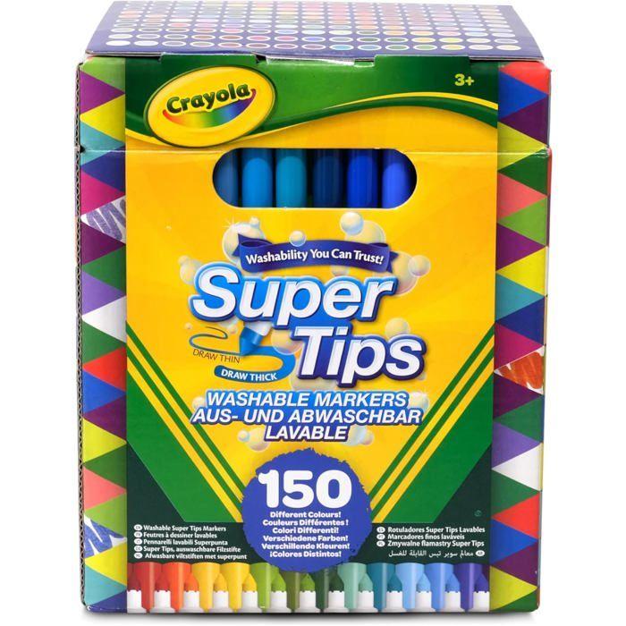 Washable Markers - CRAYOLA - Super Tips - 150 Units - Conical Tip - Multicolored