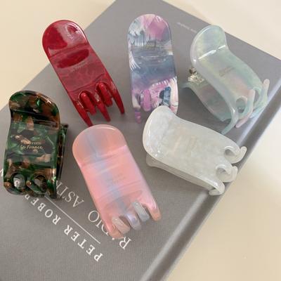 Korean New Design Fashion Retro 2.6CM  Geometric 5-Tooth Small Hair Clip Delicate Acetate Shark Clip Hair Accessories