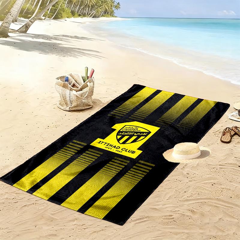 1ttihad Club Print Beach Towel, Large Soft Quick Dry Towel for Beach Camping Swimming