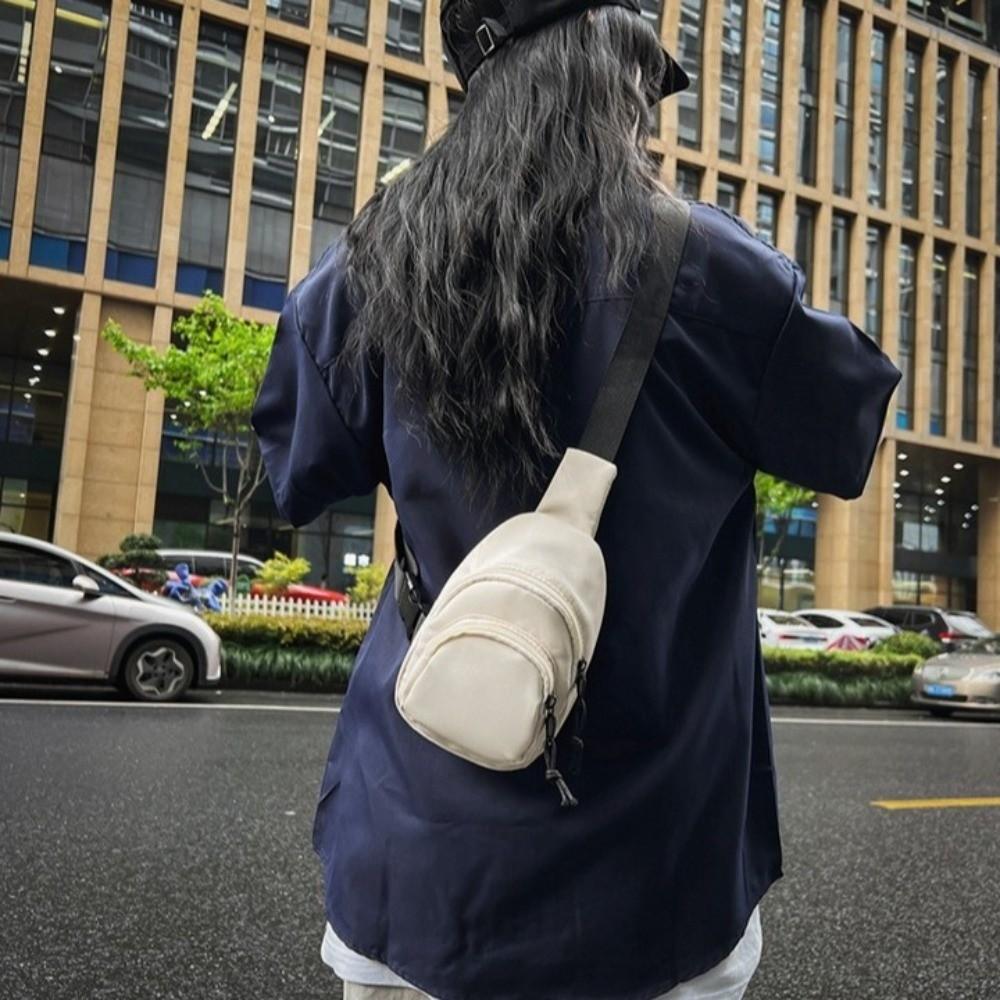 Nylon Men Crossbody Bag Mini Shoulder Bag Personalized Sports Chest Bag Phone Bag