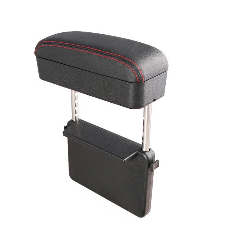 Universal Car Armrest Box Adjustable Elbow Support Auto Center Console Auto Seat Gap Organizer with Wireless