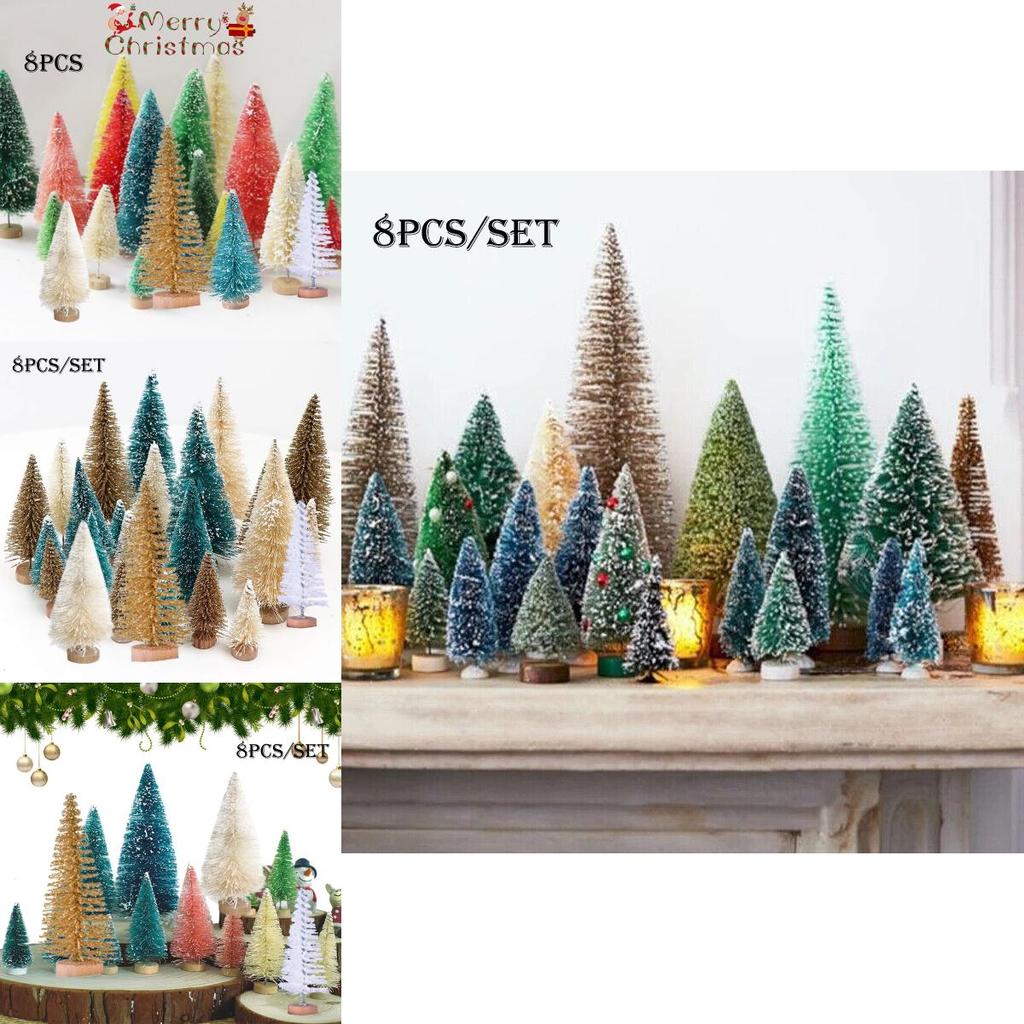 Decorate Your Home With Mini Pine Frosted Sisal Trees Christmas Ornaments