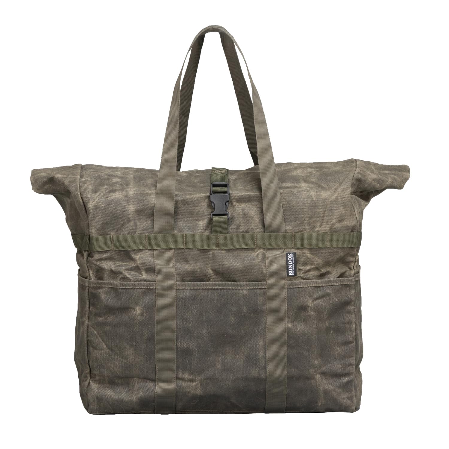 BUNDOK Firewood Bag Roll Top Paraffin Tote Bag for Outdoor Use BD-930