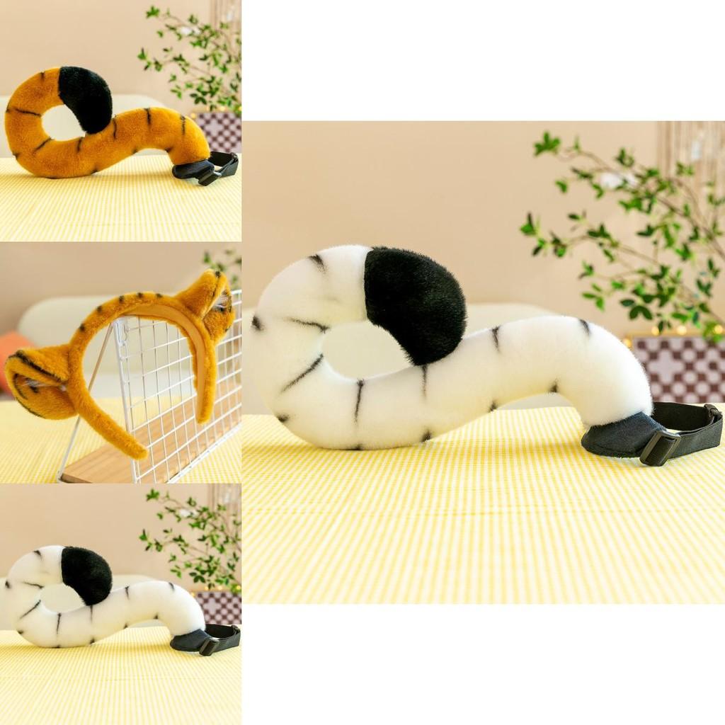 Realistic Plush Tiger Tail And Paw Headband Ideal For Fun Animal Costumes And Gifts