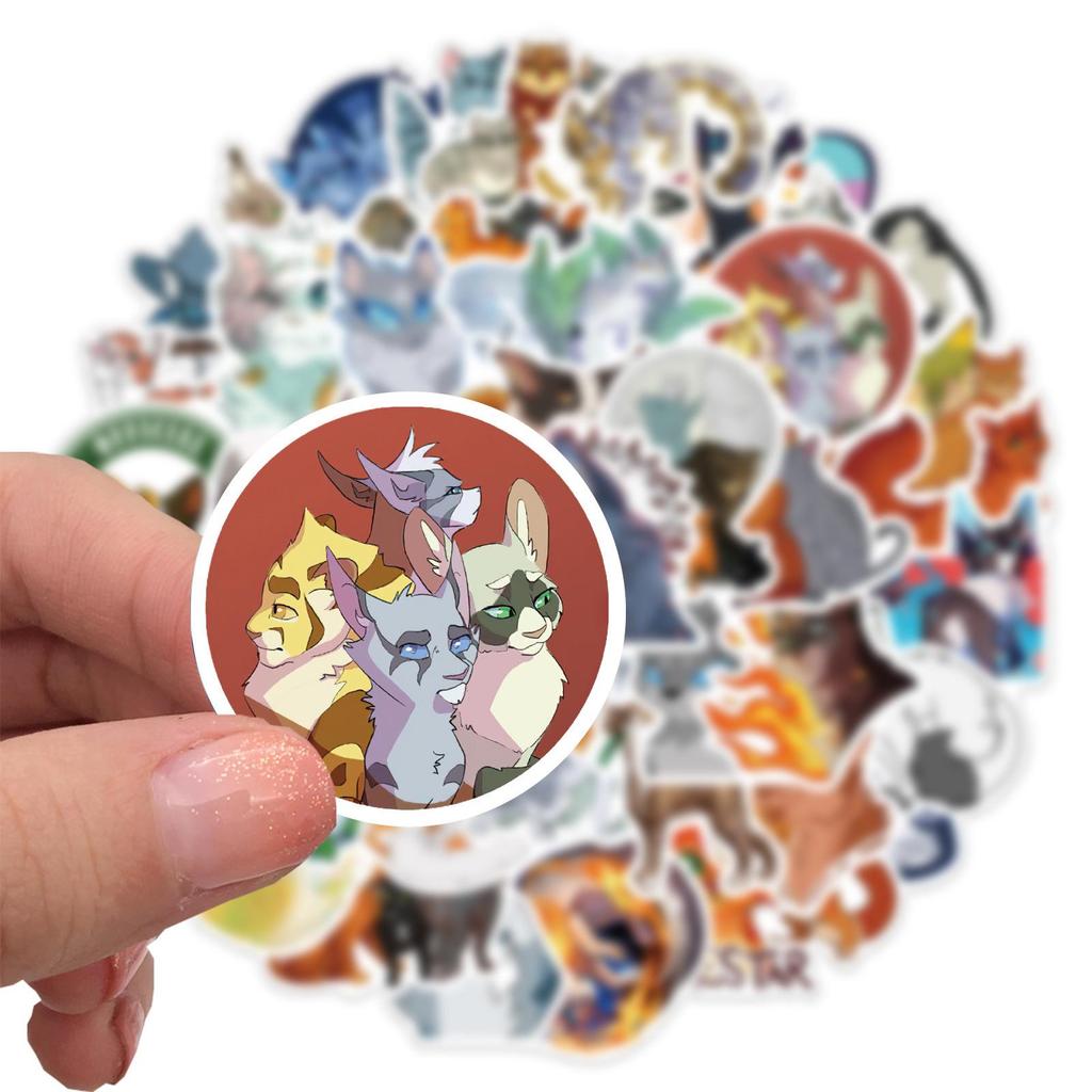 52pcs Warriors Cats Furry Graffiti Stickers for DIY Luggage Laptop Skateboard Motorcycle Bicycle Stickers