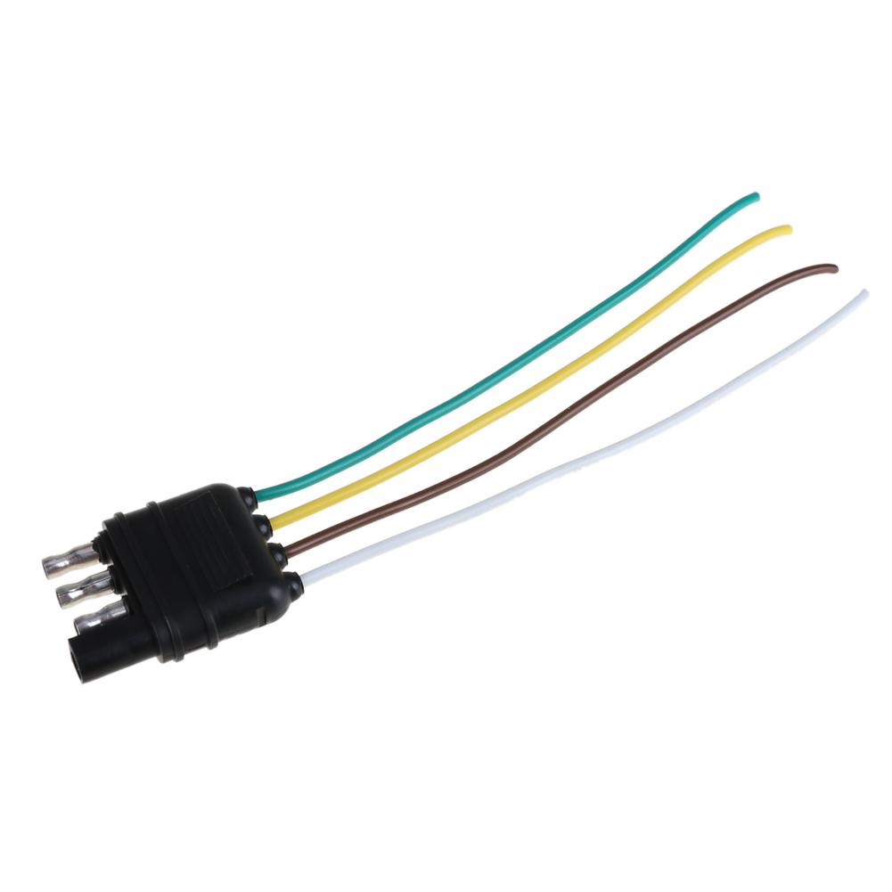 1/2 Stück 4-poliger US-Standard LKW Flachkabelbaum-Kit Seite nur Anhängerstecker 6 Zoll farbcodierte Zuleitung für 6/12/24V