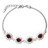 Unique Silver Celebrity Bracelet - with Branded Ruby Crystals - Valentine's Day Birthday Gift - 925 Silver