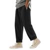 Men's Casual Relaxed Fit Linen Pants with Drawstring Waist Lightweight Breathable Summer Trousers for Beach & Everyday Wear