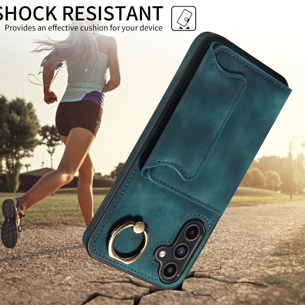 For Samsung Galaxy A15 (4G),Samsung Galaxy A15 5G Ring Bracket Card Holder Slots Cover Phone Case