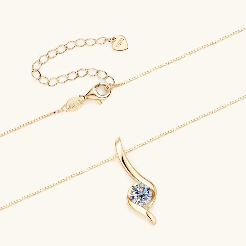 6.5mm Luxury High End Moissanite Necklace 925 Sterling Silver Clavicle Chain D VVS1 Exquisite Fashion Jewelry For Women