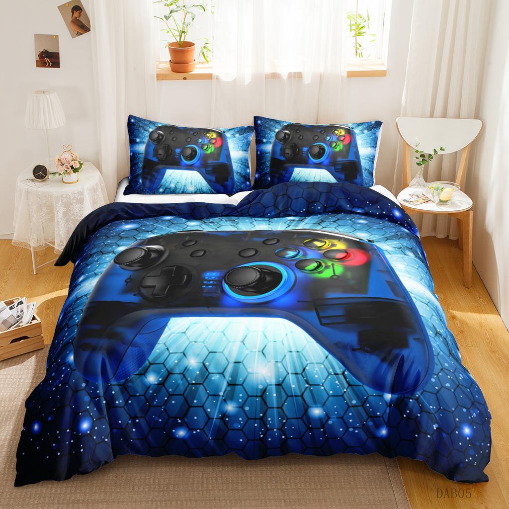 Kit Gamepad 3D Digital Printing Quilt Cover E-Sports Boy Bedding Three-Piece Set