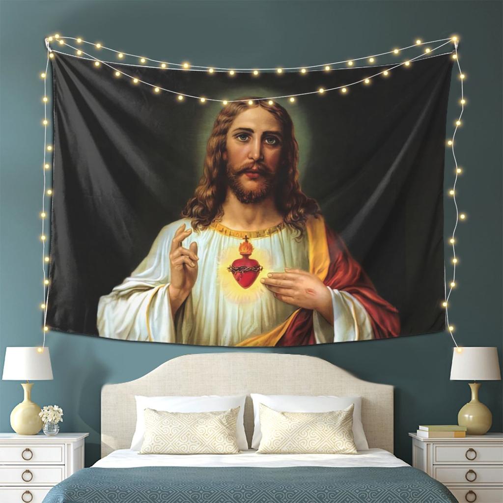 Jesus Biblical References Tapestry Wall Hanging Aesthetic Home Decor Tapestries for Living Room Bedroom
