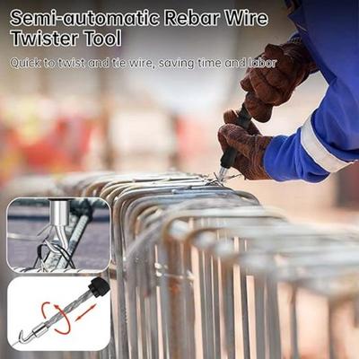 2025 New Semi-Automatic Rebar Tying Machine Wire Knoting Pliers Straight Pull Bar Binding Hook Construction Site Winding Tool