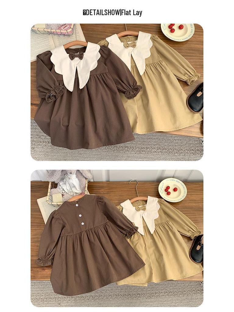 Autumn Korean-Style Academy Dress for Baby Girls – Infant Princess Fashion