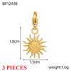 3PCS/LOT CARLIDANA Gold Plated Enamel Charms, Sun Star Boots Halloween Pendants, Stainless Steel DIY Jewelry With Clasp