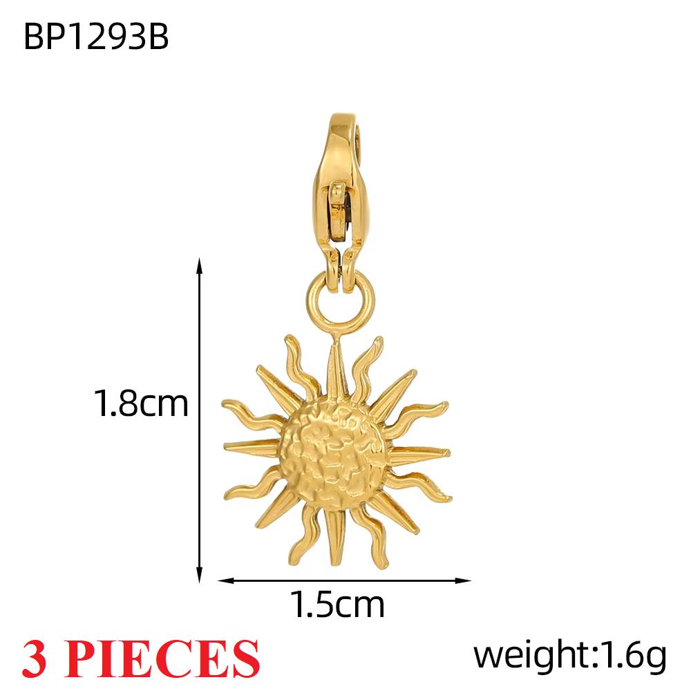 3PCS/LOT CARLIDANA Gold Plated Enamel Charms, Sun Star Boots Halloween Pendants, Stainless Steel DIY Jewelry With Clasp