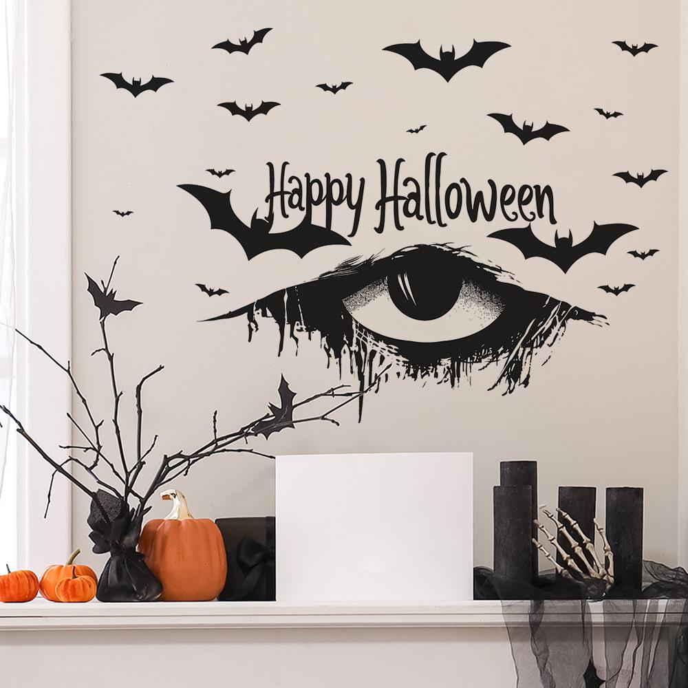 Halloween Horror Eye Bat Bedroom Living Room Background Decorative Wall Sticker