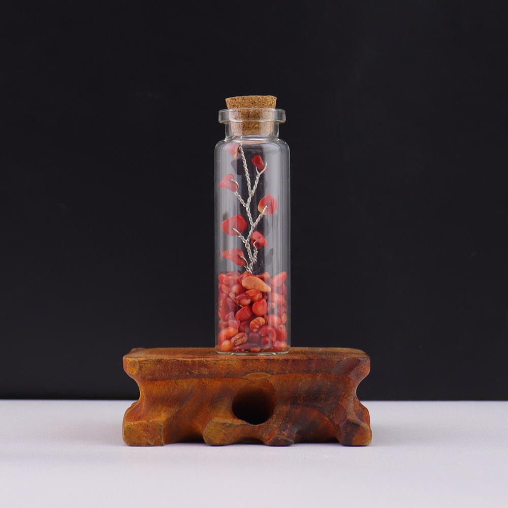 Seven-Color Gemstone Tree in Glass Bottle - Natural Crystal Specimen Craft