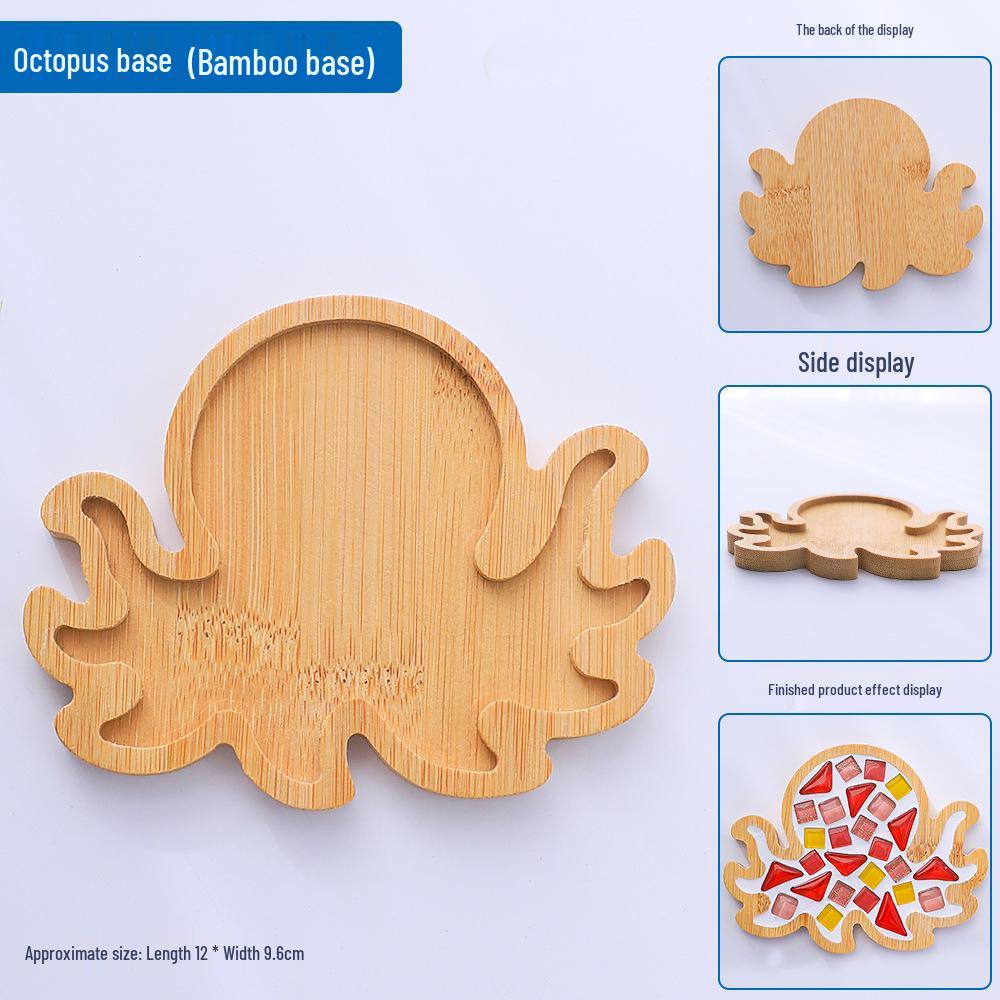 Bamboo Coaster & Placemat DIY Kit for Kids - Square & Round Mosaic Base