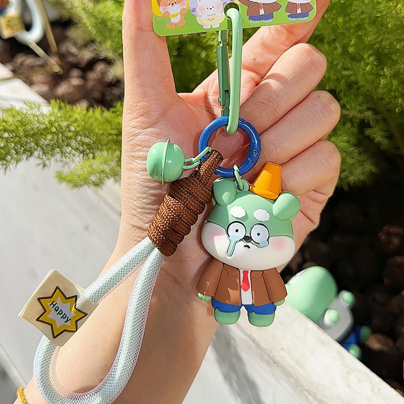 Zombies Vs Plants Dog Flag Balloon Roadblock Funny Cartoon Keychain Pendant